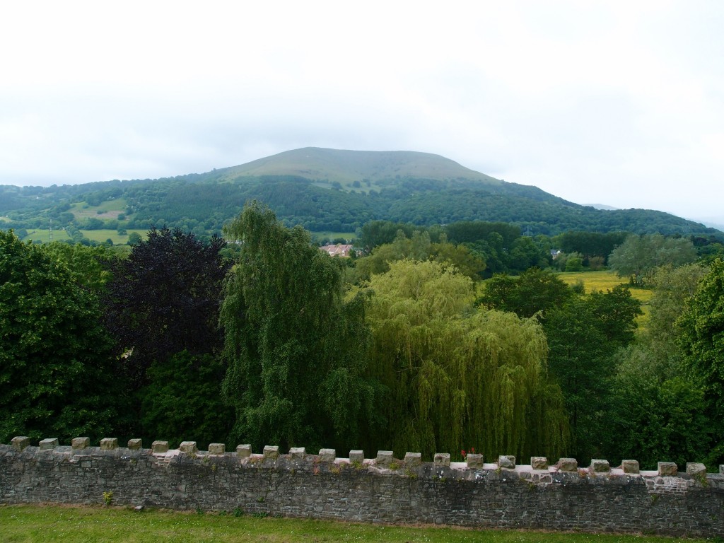 View of the Blorenge from Abergavenny Castle