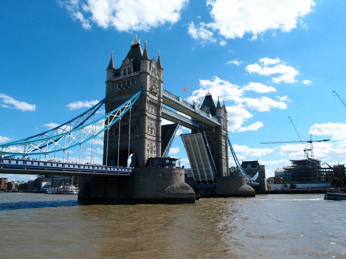 Tower Bridge going up