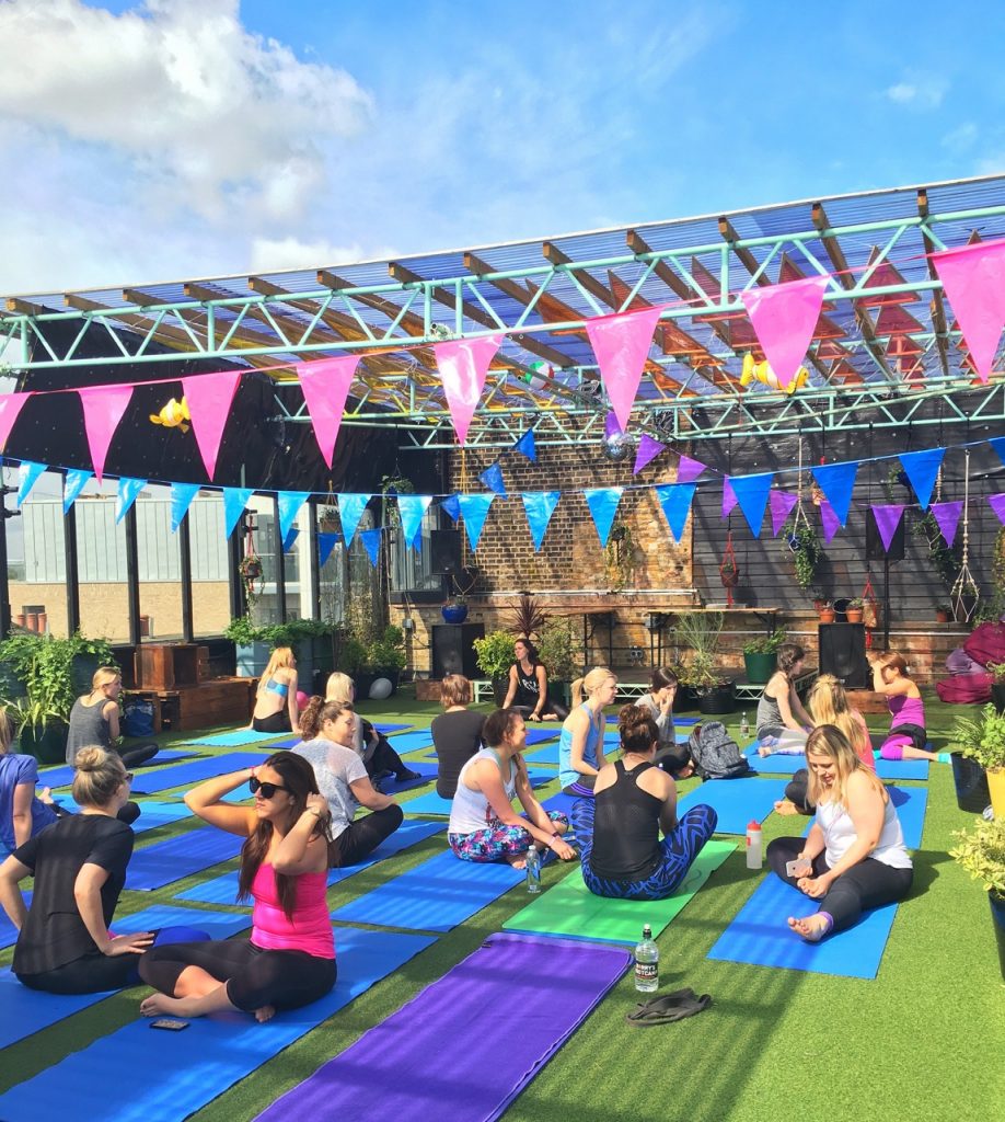Rooftop yoga, London