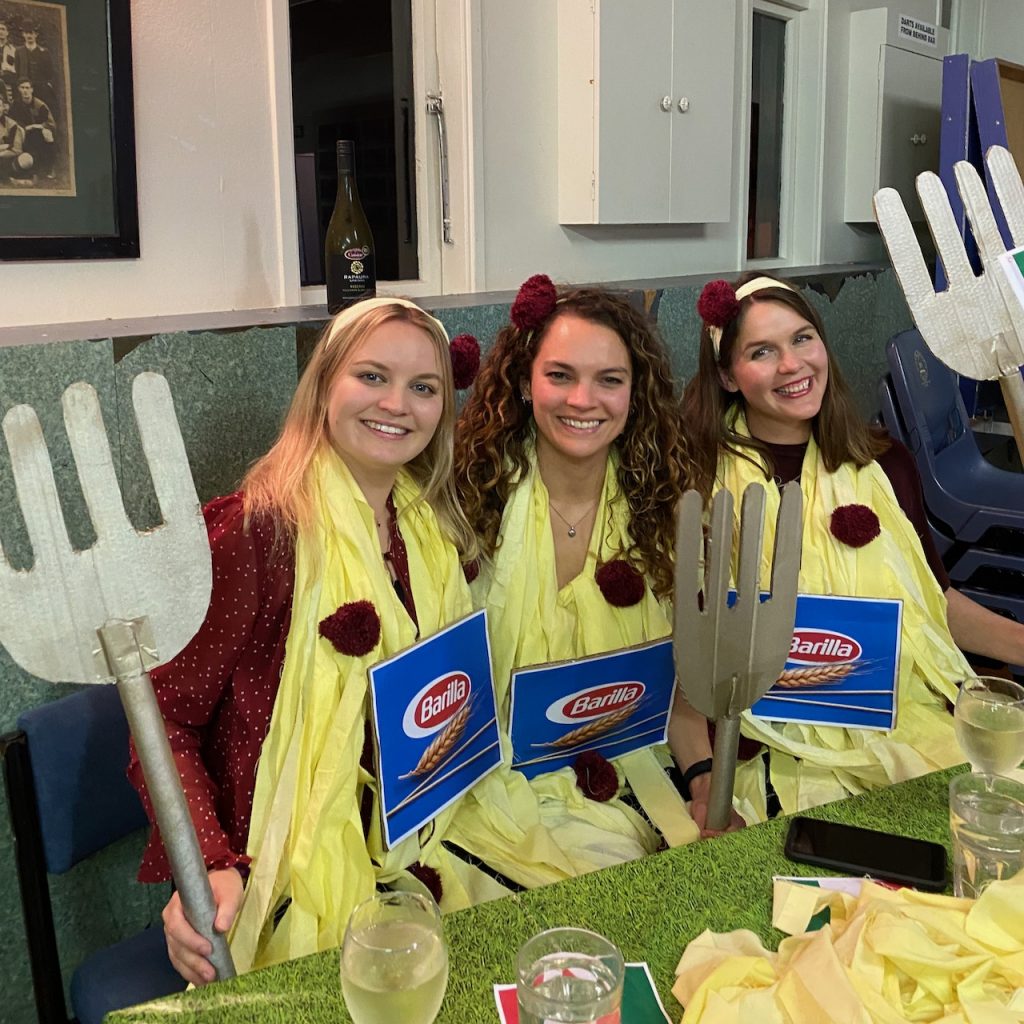 Women in spaghetti costumes